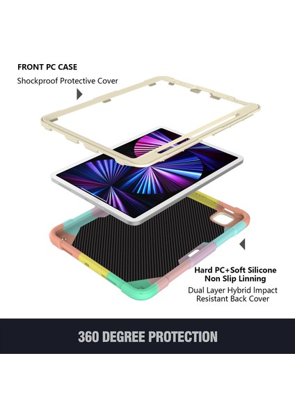 Pc + Silikon Kılıf iPad Pro 11 2018 & 2020 & 2021 Için iPad Pro 11 2018 & 2020 & 2021 & Air 2020 10.9 Için (Yurt Dışından) indirimleri