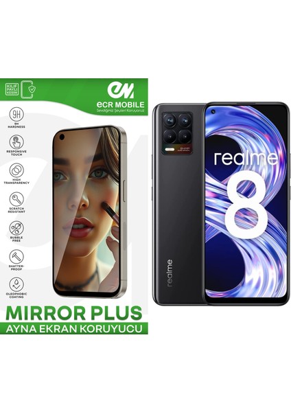 Realme 8 Ekran Koruyucu Esnek Ayna(Mirror) 9h Nano