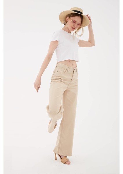 Fashıon Frıends Kadın Yüksek Bel Geniş Paça Pantolon 23Y-PNT0297K1 fiyatları