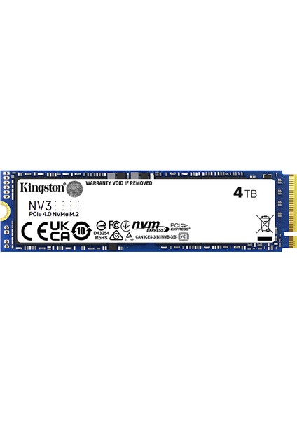 Kıngston SNV3S/4000G 6000/5000MB/S 4tb 2280 Nvme SSD