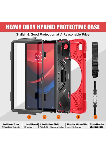Lenovo Tab M11 /xiaomi Pad 11 2024 Kırmızı Için Hibrit Pc Tablet Kılıfı (Yurt Dışından) modelleri