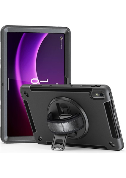 Lenovo Tab P11 2. Nesil Siyah Için Üç Dayanıklı Tutucu Tablet Kılıfı (Yurt Dışından)