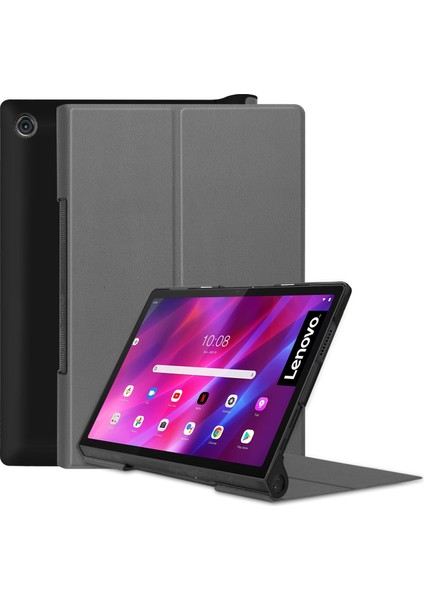 Lenovo Yoga Tab 11 / YT-J706X Gri Için Custer Texture Deri Kılıf (Yurt Dışından)