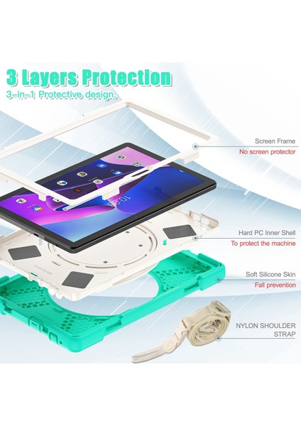 Lenovo Tab M10 10.1 3. Nesil Nane Yeşili Için Koruyucu Tablet Kılıfı (Yurt Dışından) fırsatları