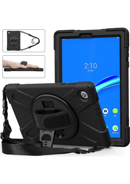 Darbeye Dayanıklı Silikon + Pc Kılıfı Lenovo Tab M10 Plus TB-X606F Siyah (Yurt Dışından)