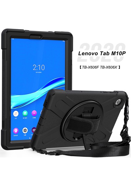 Darbeye Dayanıklı Silikon + Pc Kılıfı Lenovo Tab M10 Plus TB-X606F Siyah (Yurt Dışından) modelleri