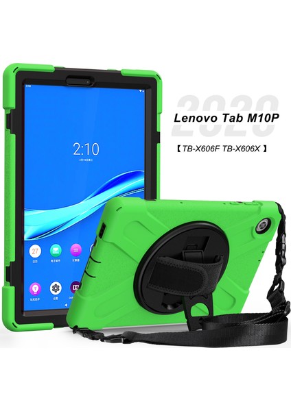 Lenovo Tab M10 Plus TB-X606F Darbeye Dayanıklı Silikon + Pc Kasa Yeşil (Yurt Dışından)