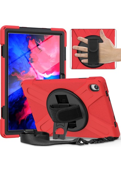 Lenovo Tab P11 Kırmızı Için Silikon + Pc Tablet Kılıfı (Yurt Dışından)