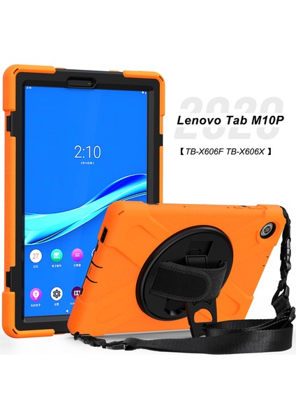 Lenovo Tab M10 Plus TB-X606F Darbeye Dayanıklı Silikon + Pc Kasa Turuncu (Yurt Dışından)