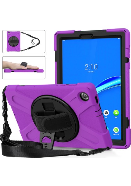 Lenovo Tab M10 Plus TB-X606F Darbeye Dayanıklı Silikon + Pc Kasa Mor (Yurt Dışından)