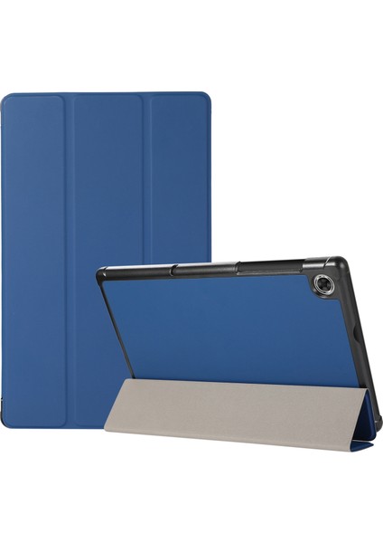 Lenovo Tab M10 Hd (X306) Flip Tpu + Pu Deri Kılıf Lacivert Için (Yurt Dışından)
