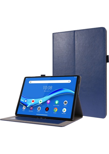 Lenovo Tab M10 10.1 2 Katlanır Pu Deri Kılıf Deepblue Için (Yurt Dışından)