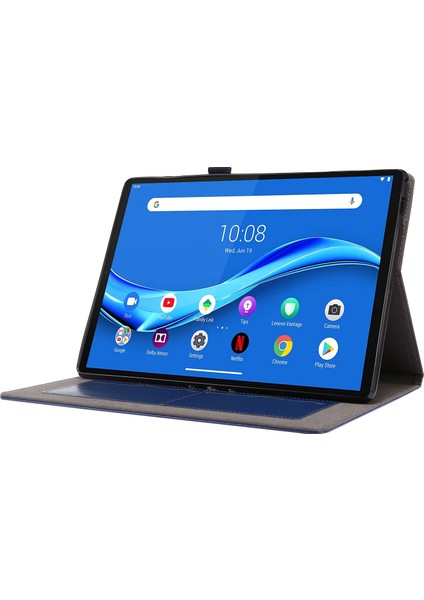 Lenovo Tab M10 10.1 2 Katlanır Pu Deri Kılıf Deepblue Için (Yurt Dışından)