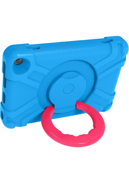 For Fire Hd8 (2020) Pc + Silikon Kılıf Mavi + Gül Kırmızı (Yurt Dışından)