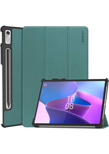 Lenovo Tab P11 Pro Gen 2 Için Deri Standlı Kılıf Lenovo Tab P11 Pro Gen2 11.2 Inç 2022 Koyu Yeşil (Yurt Dışından)