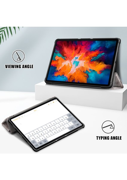 Lenovo Tab P11 Pro TB-J716F /J706F Retro Tower Için Renkli Desenli Pu Kılıf (Yurt Dışından) fırsatları