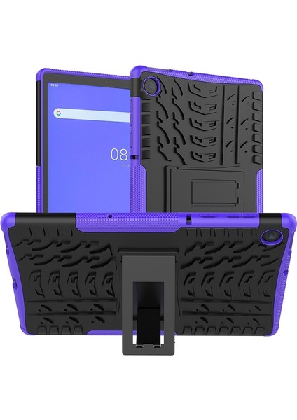 Lenovo Tab M10 Plus TB-X606F Lastik Dokulu Kılıf Mor Için (Yurt Dışından)