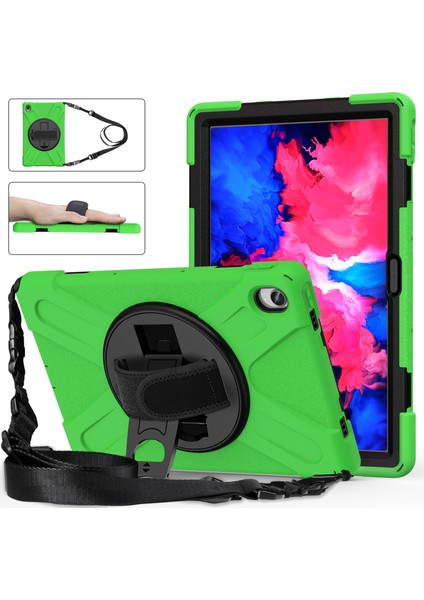 Darbeye Dayanıklı Silikon + Pc Kılıfı Lenovo Tab P11 TB-J606F Yeşil (Yurt Dışından)