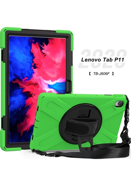 Darbeye Dayanıklı Silikon + Pc Kılıfı Lenovo Tab P11 TB-J606F Yeşil (Yurt Dışından) fiyatları