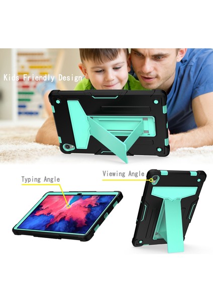 Lenovo Tab P11 (TAB-J606F) Siyah + Nane Yeşili Için T Şekilli Braket Kılıfı (Yurt Dışından)