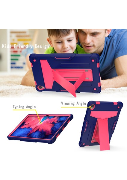 Lenovo Tab P11 (TAB-J606F) Için T Şekilli Braket Kılıfı Lacivert + Gül Kırmızı (Yurt Dışından) modelleri