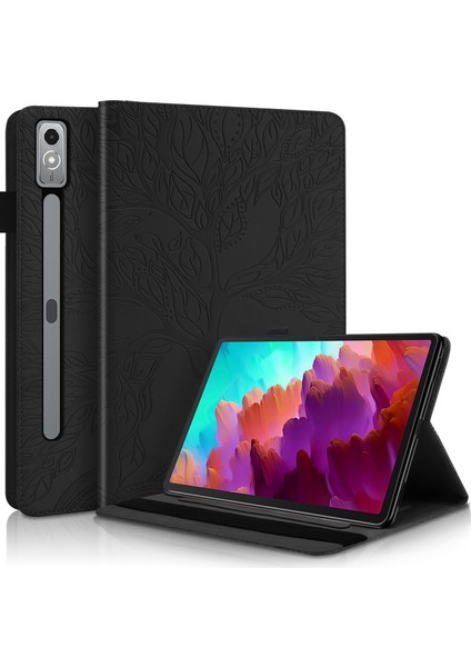 Lenovo Tab P12 / Xiaoxin Pad Pro 12.7 2023 Siyah Için Deri Kılıf (Yurt Dışından)