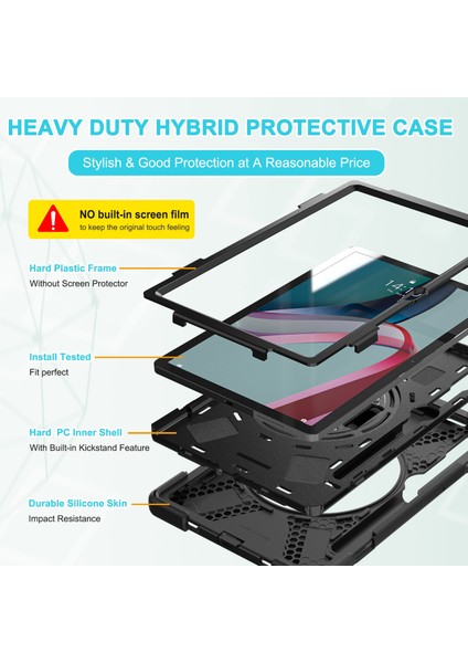 Lenovo Tab P11 Pro Gen 2 Siyah Için Silikon + Pc Tablet Kılıfı (Yurt Dışından) modelleri