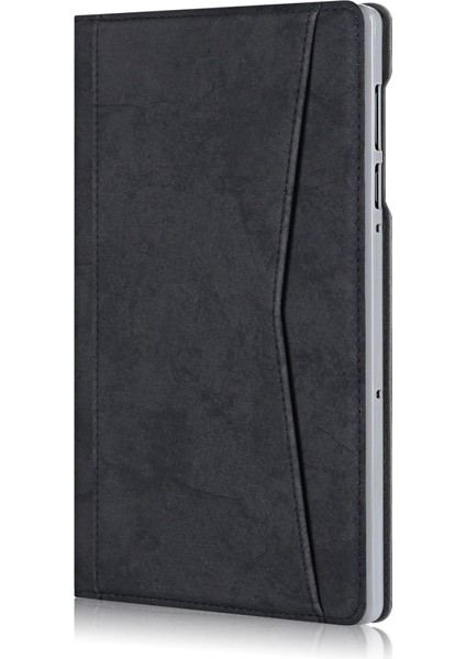 Lenovo Tab M10 Plus Mermer Kumaş Dokulu Deri Kılıf Siyah (Yurt Dışından)