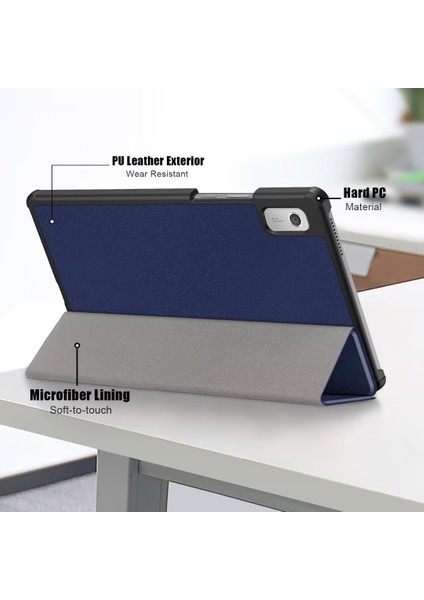 Lenovo Tab M9 TB-310FU Koyu Mavi Için Deri Akıllı Tablet Kılıfı (Yurt Dışından) fırsatları