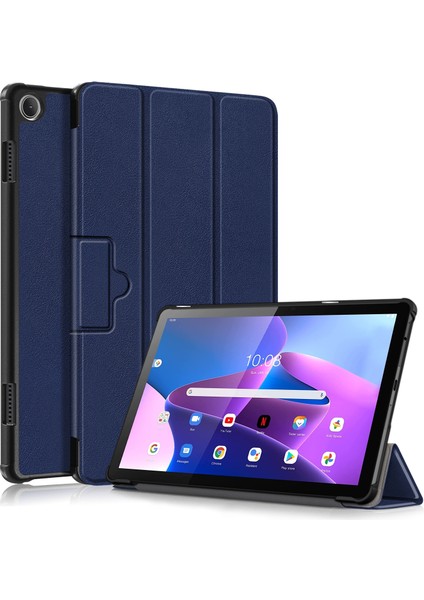 Lenovo Tab M10 10.1 3. Nesil Koyu Mavi Için Deri Akıllı Tablet Kılıfı (Yurt Dışından)