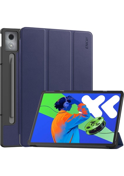 Pu Akıllı Kılıf Lenovo Xiaoxin Pad Pro 12.7 2025 Koyu Mavi (Yurt Dışından)