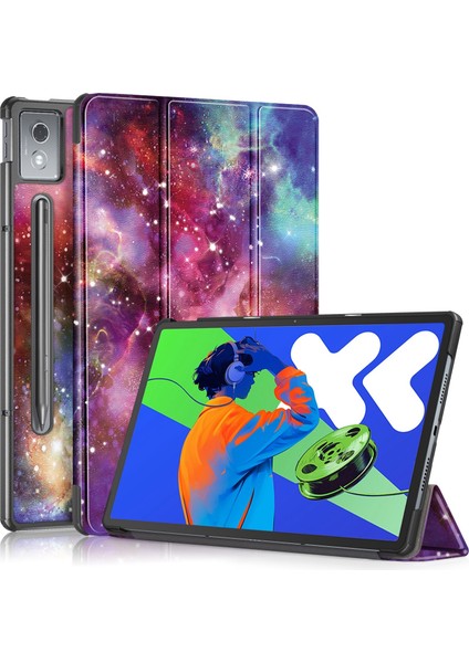 Lenovo Tab P12 12.7 2025 Samanyolu Için Deri Tablet Kılıfı (Yurt Dışından)