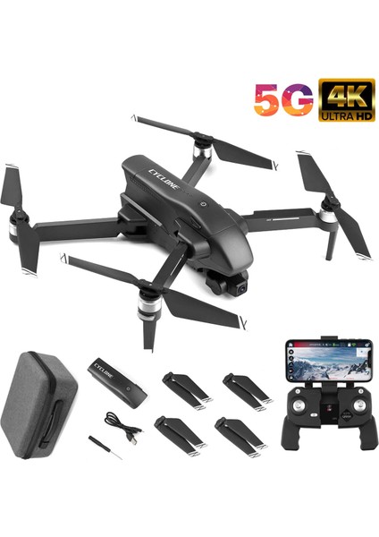 30DK Uçuş 4K 5g Wifi Gps Drone Çift Eksen Gimbal Kamera Fırçasız Motor Katlanabilir Taşıma Çantalı