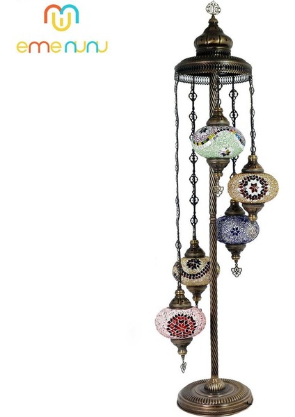 5'li Fas ve Osmanlı Mozaik Ayaklı Lambader +120 cm Otantik Lamba Dekor Lambası fiyatları