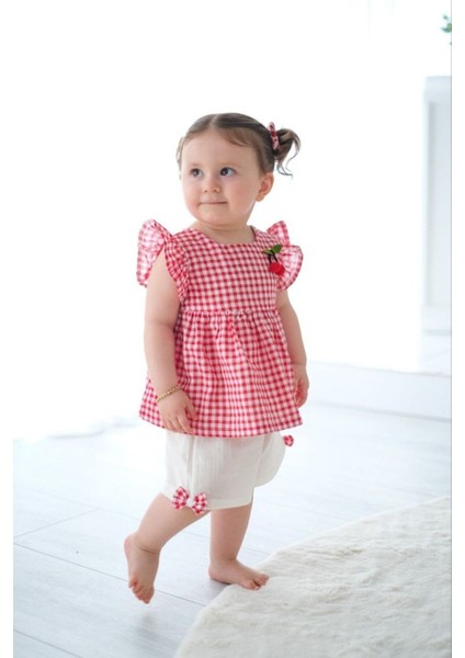 Kız Bebek Ikili Ekose Takım