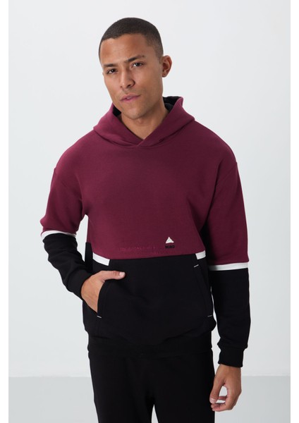 Erguvan Pamuklu Kalın Içi Tüylü Yumuşak Dokulu Comfort Fit Nakışlı Erkek Sweatshirt - 88417