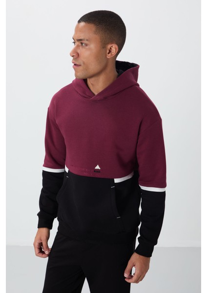 Erguvan Pamuklu Kalın Içi Tüylü Yumuşak Dokulu Comfort Fit Nakışlı Erkek Sweatshirt - 88417