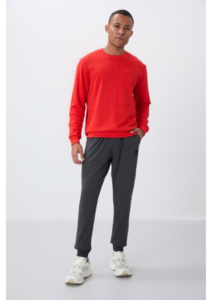 Fiesta Kompakt Pamuklu Kalın Pürüzsüz Dokulu O Yaka Standart Fit Erkek Sweatshirt -88405