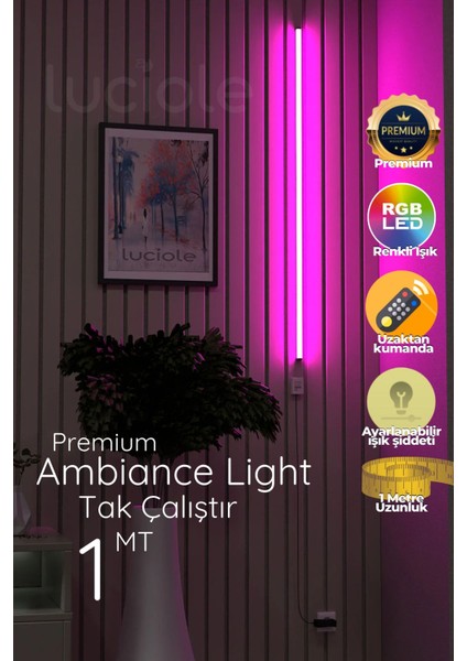 Uzaktan Kumandalı LED Lambader - Yatak Üstü, Tv Yanı ,oturma Odası - Greenlightluci fırsatları