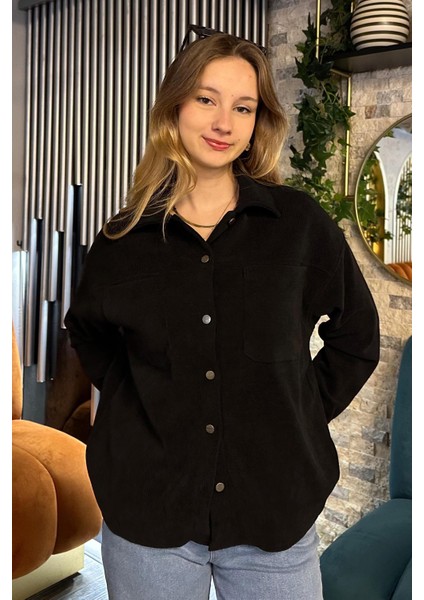 Siyah Cep Detaylı Kadın Gömlek MG2241 modelleri