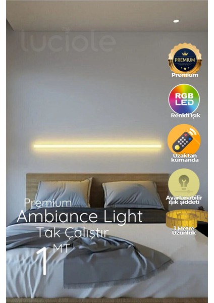 LED Abajur Aplik Gece Lambası Rgb Lambader 16 Renkli Uzaktan Kumandalı Işık 4 Animasyonlu Ledap2
