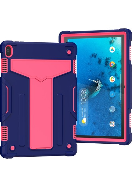 Pc+Silikon Kılıf Lenovo M10 Fhd Rel TB-X605F Lacivert + Gül Kırmızı (Yurt Dışından)