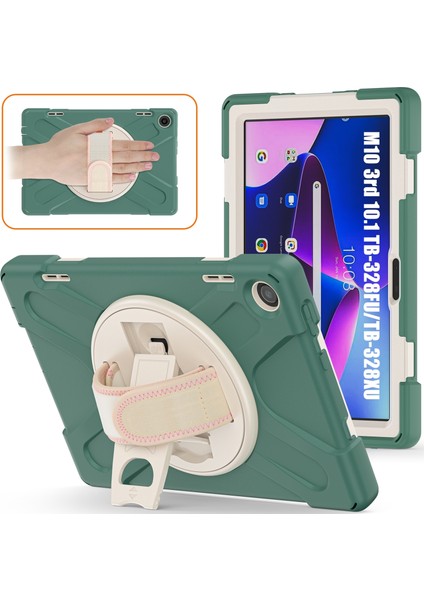 Lenovo Tab M10 10.1 3. Nesil Zümrüt Için Silikon + Pc Tablet Kılıfı (Yurt Dışından)