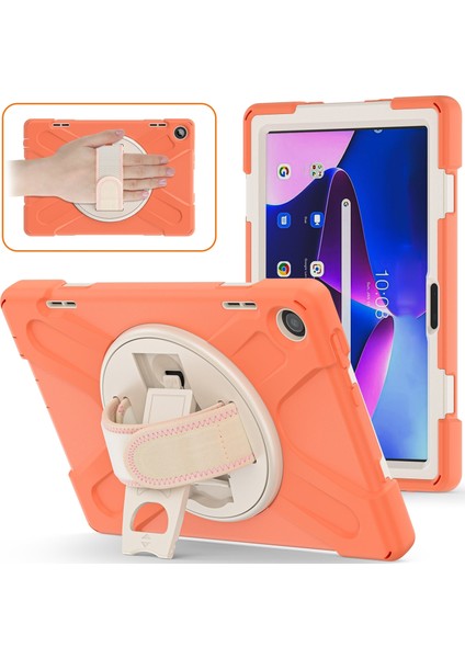 Lenovo Tab M10 10.1 3. Nesil Turuncu Için Silikon + Pc Tablet Kılıfı (Yurt Dışından)
