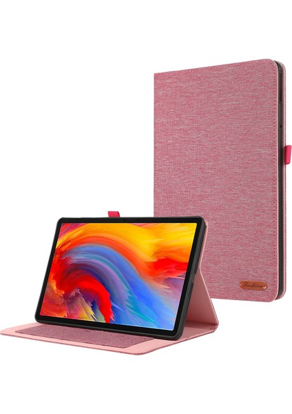 Lenovo Tab Plus 11.5 Pembe Için Kumaş Deri Kılıf (Yurt Dışından)
