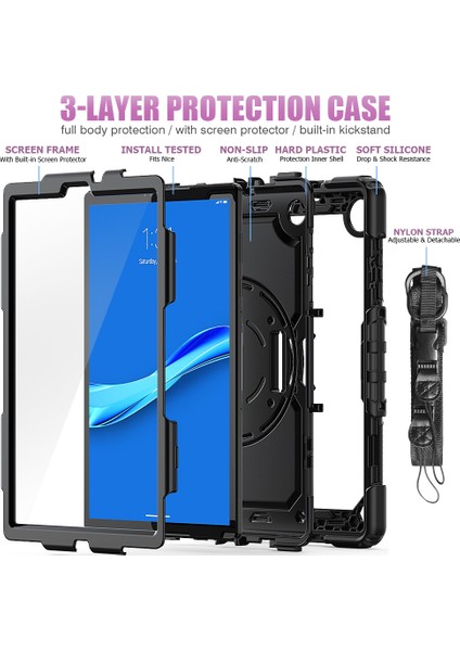 Lenovo Tab M10 Fhd Plus Siyah Için Tutuculu Koruyucu Kılıf (Yurt Dışından) modelleri