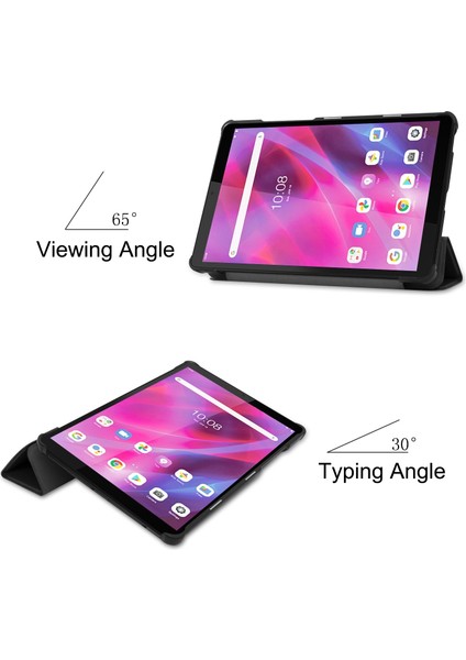Lenovo Tab M8 3. Nesil Siyah Için Custer Texture Deri Kılıf (Yurt Dışından)