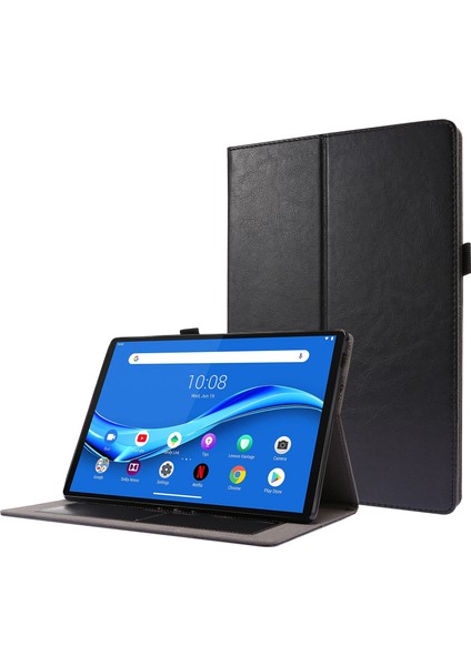 Lenovo Tab M10 10.1 2 Katlanır Pu Deri Kılıf Siyah (Yurt Dışından)