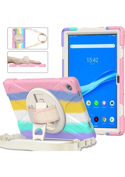 Lenovo Tab M10 Plus 10.6 3. Nesil 2022 Renkli Pembe Tablet Kılıfı (Yurt Dışından)