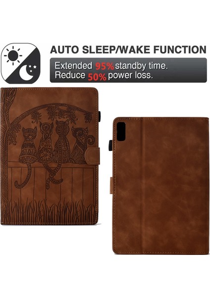 Lenovo Tab P11 Gen 2 Kahverengi Için Kabartmalı Deri Kılıf (Yurt Dışından) fırsatları